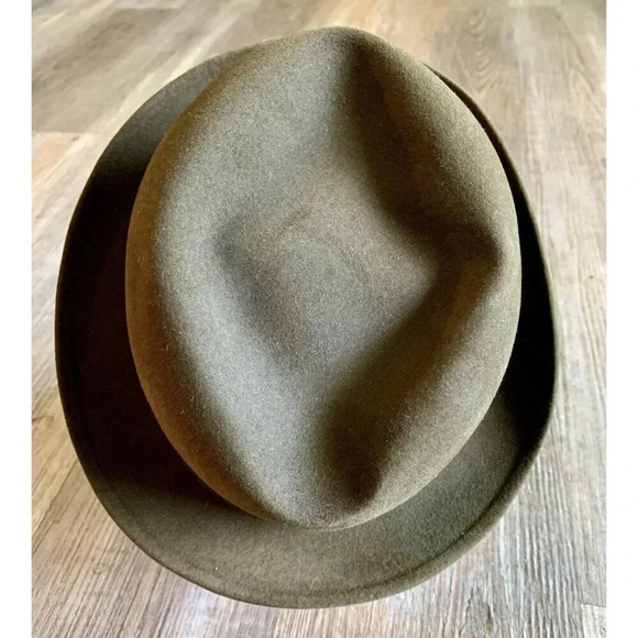 Knox Custom Chase Fifth Ave New York Green Fedora Feather Hat Men’s Size 7 1/8 - Picture 4 of 10